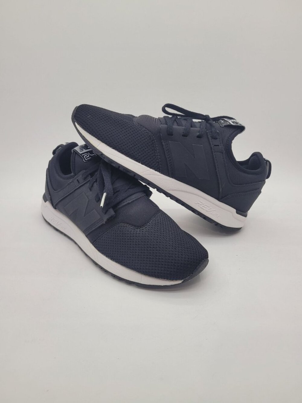 NWOB New Balance 247 REVlite Black Black White Lace Up Sneakers Women's Size 7.5